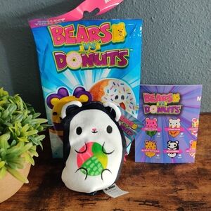 Bears vs donuts California bear sushi plush stuffed animal kids toy beanie new